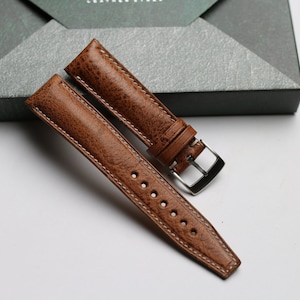 vintage conag leather watch strap, padded  24mm ,22mm,21mm,20mm,19mm,18mm,16mm-VINTAGE-COGNAC-FE-K-M-V-