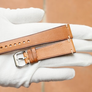 vachetta Tan slim leather watch strap,  16mm  18mm 19mm 20mm 22mm 24mm , 23mm-VACHETTA-TAN-0-D-0-N-