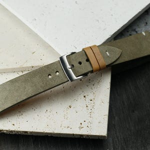 Pueblo Grau Lederarmband 24 mm,22 mm,21 mm,20 mm,19 mm,18 mm,16 mm-Pueblo ĐT-Gray-0-DD ĐT-0ke-N-