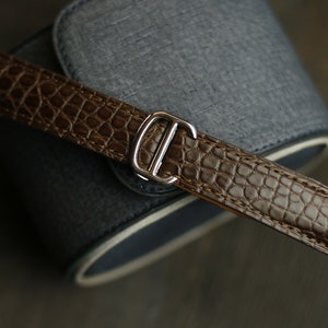 chocolate alligator leather cartier  watch strap-CLuon cartier L1-CHOCOLATE-V-S-M-N-