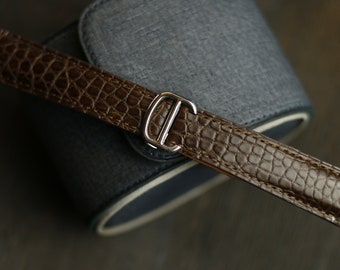 chocolate alligator leather cartier  watch strap-CLuon cartier L1-CHOCOLATE-V-S-M-N-