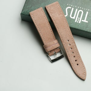 Pink Suede slim Leather watch strap  24mm,22mm,21mm,20mm,19mm,18mm,16mm-SUEDE-PINK-0-K-M-N-