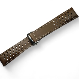 Rally Omega butero brown leather padded watch strap-Butero OMEGA Rally-BROWN-V-K-M-T-