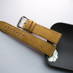 Suede golden yellow slim Leather watch strap  24mm,22mm,21mm,20mm,19mm,18mm,16mm-SUEDE-GOLDEN YELLOW-0-S-M-N-