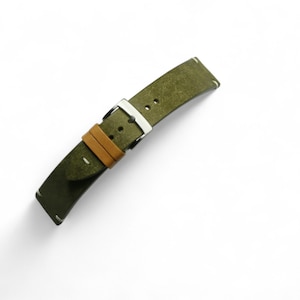 Pueblo olive green Leather slim watch strap  24mm,22mm,21mm,20mm,19mm,18mm,16mm-Pueblo ĐT-Olive-0-DD ĐT-0ke-N-