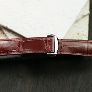 Bordeaux omega alligator Nino padded watch strap-CA Nino Omega -burgundy-F-S-M-V-