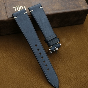 Pueblo dark navy slim Leather watch strap  24mm,22mm,21mm,20mm,19mm,18mm,16mm-PUEBLO-NAVY-0-D-0-N-