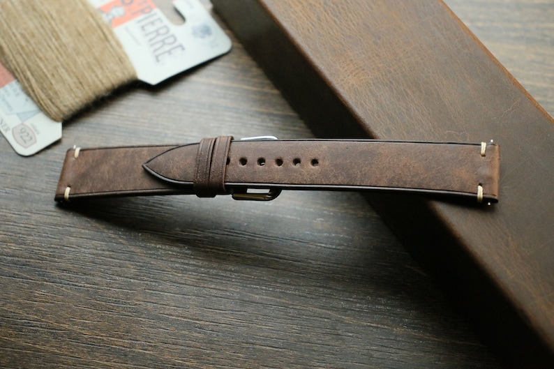 Brown maya slim Leather watch strap 24mm,22mm,21mm,20mm,19mm,18mm,16mm-MAYA-BROWN-0-D-0-N image 2