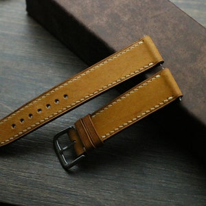 Pueblo yellow slim Leather watch strap  24mm,22mm,21mm,20mm,19mm,18mm,16mm-PUEBLO-YELLOW-0-K-X-N-