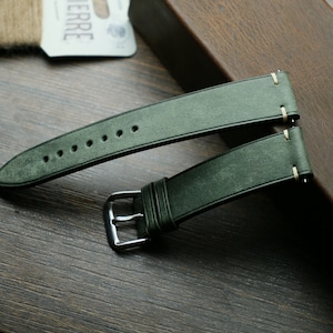 Maya Green slim Leather watch strap  24mm,22mm,21mm,20mm,19mm,18mm,16mm-MAYA-GREEN-0-D-0-N-