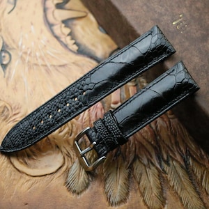 ostrich foot black Leather watch strap  24mm,22mm,21mm,20mm,19mm,18mm,16mm-DD-Black-F-S-M-N-