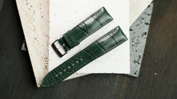 Green alligator USA Leather watch strap  24mm,22mm,21mm,20mm,19mm,18mm,16mm-CT-Green-F-S-M-N-