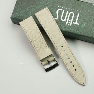 epsom cream slim watch strap 24mm ,22mm,21mm,20mm,19mm,18mm,16mm-EPSOM-CREAM-0-S-M-N-