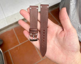 Handmade Brown maya slim  Leather watch strap, Custom Size - M2