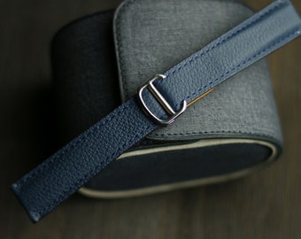 Navy blue  Togo leather cartier  watch strap-Togo cartier L1-Navy-V-S-M-N-