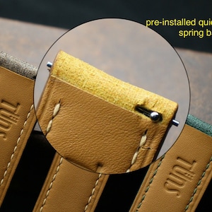 butero dark brown leather watch strap 24mm ,22mm,21mm,20mm,19mm,18mm,16mm-BUTERO-BROWN-F-S-X-N image 5