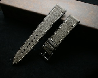 Handmade  Brown Babele Leather watch strap, Custom Size - BA2