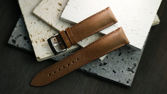 Handmade Vegtan chestnuts lim watch strap, Custom Size - VE23