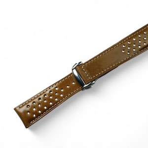 Rally Omega tuscany Tan brown leather padded watch strap-TUSCANY Omega RALLY -TAN-V-K-M-T-