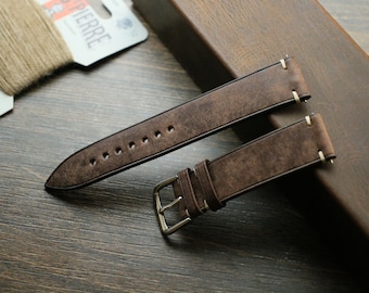 Brown maya slim  Leather watch strap  24mm,22mm,21mm,20mm,19mm,18mm,16mm-MAYA-BROWN-0-D-0-N-