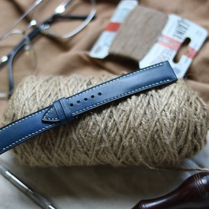 Butero navy Leather watch strap  24mm,22mm,21mm,20mm,19mm,18mm,16mm-BUTERO-NAVY-F-K-X-N-