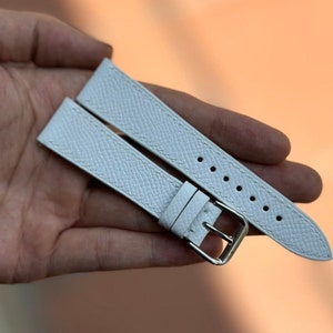 epsom white slim watch strap 24mm ,22mm,21mm,20mm,19mm,18mm,16mm-EPSOM-WHITE-0-S-M-N-