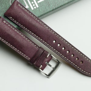 Pueblo prugna Leather watch strap  24mm,22mm,21mm,20mm,19mm,18mm,16mm-PUEBLO-VIOLET-F-K-M-N-