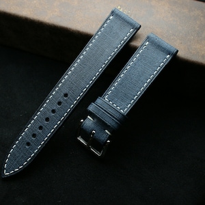 Babele navy blue slim watch strap 24mm,22mm,21mm,20mm,19mm,18mm,16mm-BABELE-NAVY-0-K-TH-N-