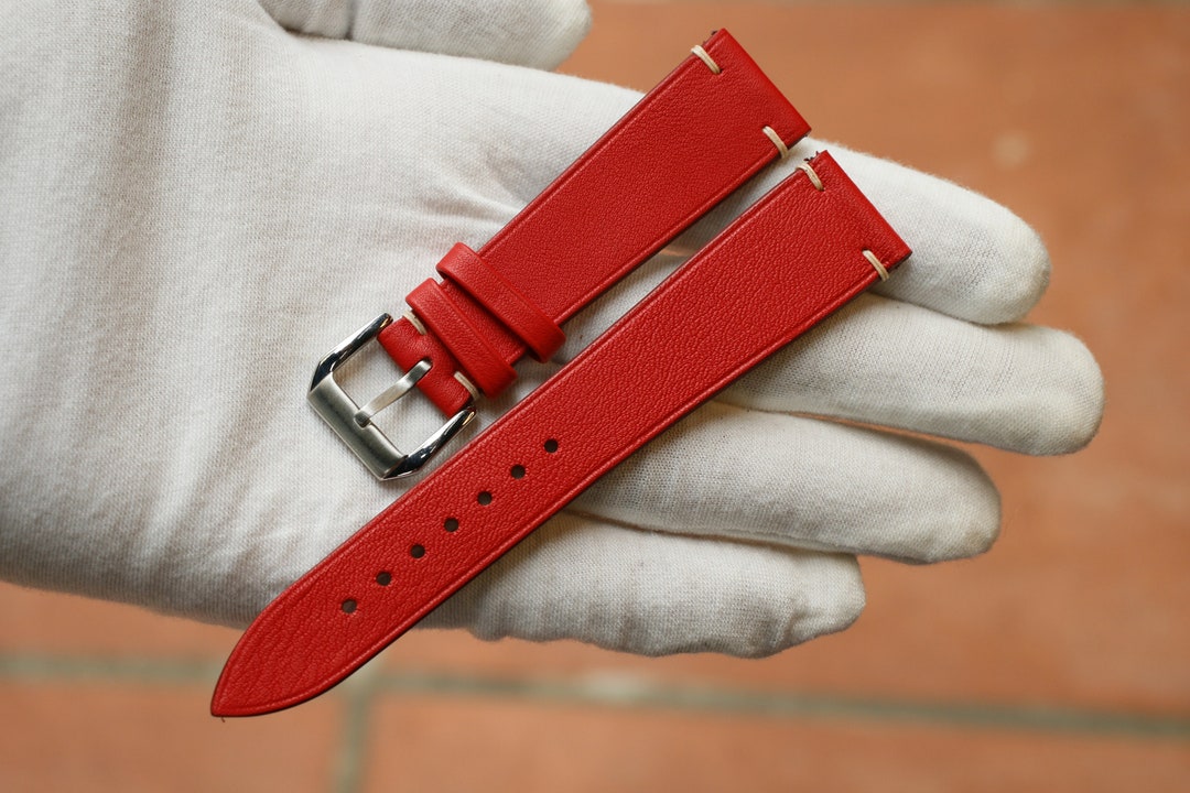 Cinturino per orologio in pelle rosso Swift-SWIFT-RED-0-D-0-N