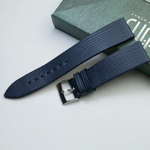 Pulseira de relógio Epi Navy Slim em couro 24 mm, 22 mm, 21 mm, 20 mm, 19 mm, 18 mm, 16 mm - EPI-NAVY-0-0-0ke-N-