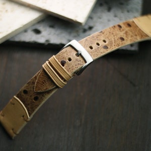conag cow leather embossed with ostrich motifs  watch strap-dập DD JVS-CONAG& natural-0-DS2-0-N sơn kem-