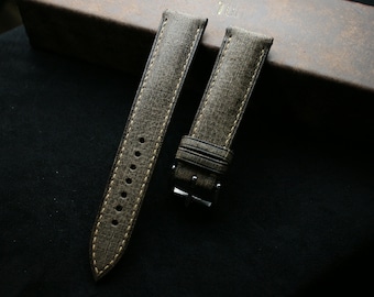 Handmade Babele brown watch strap, Custom Size - BA21