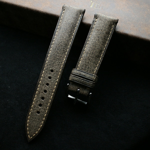 Handmade Babele brown watch strap, Custom Size - BA21