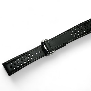 Rally Omega butero Black leather padded watch strap-Butero OMEGA Rally-BLACK-V-K-M-T-