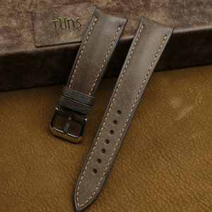 Pueblo tobaco Leather watch strap  24mm,22mm,21mm,20mm,19mm,18mm,16mm-PUEBLO-DBR-F-Tan-TH-N-