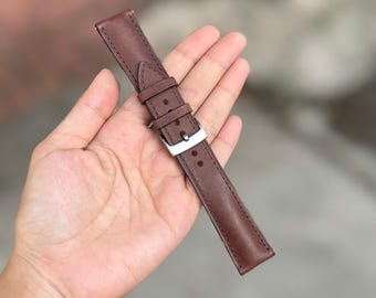 Handgefertigtes Uhrenarmband aus Maya-Braune Leder gepolstert