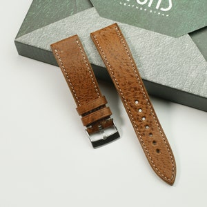 vintage conag leather watch strap - VINTAGE-COGNAC-0-K-M-N-