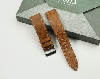 vintage conag leather watch strap - VINTAGE-COGNAC-0-K-M-N-
