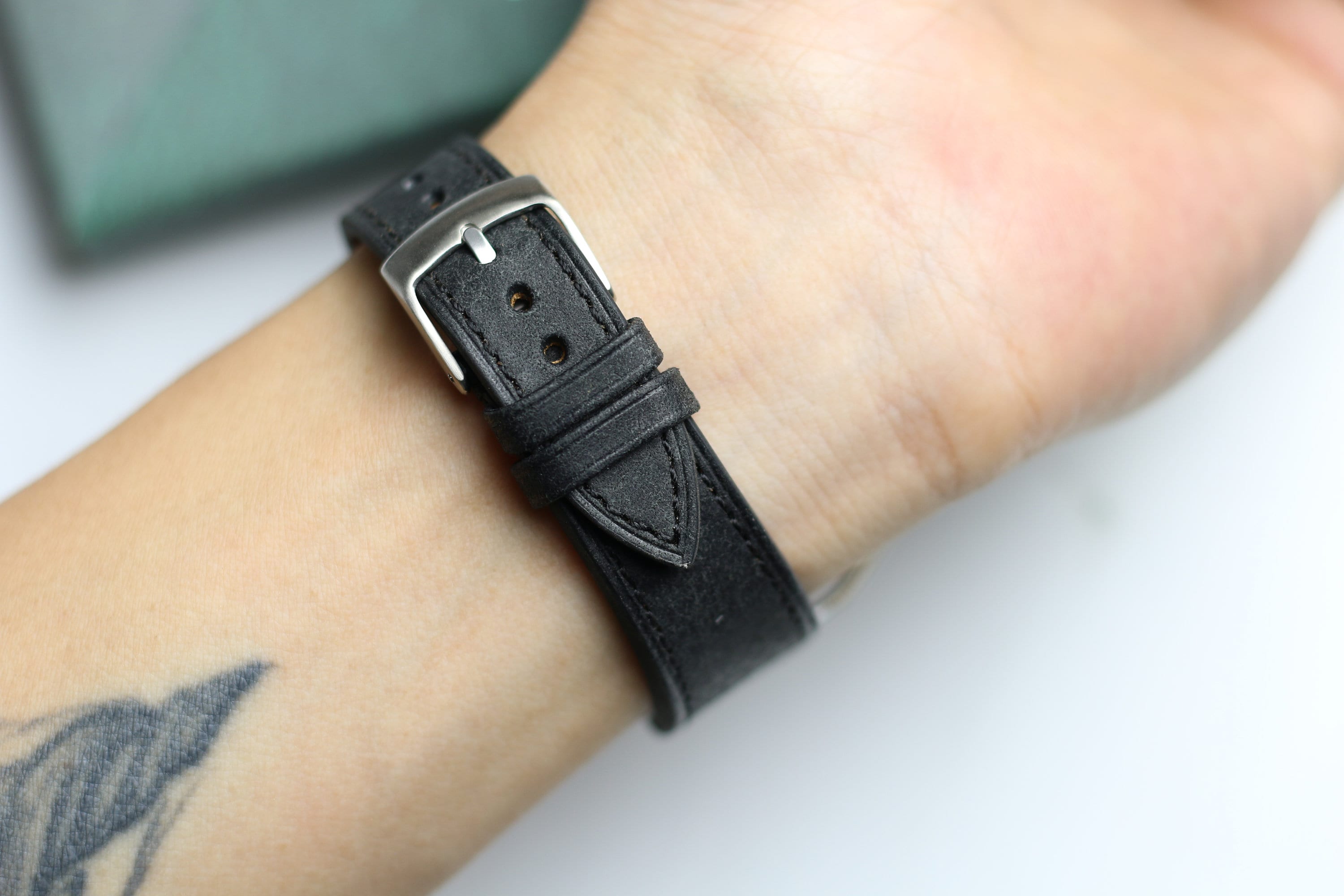 Black leather strap - Etsy 日本