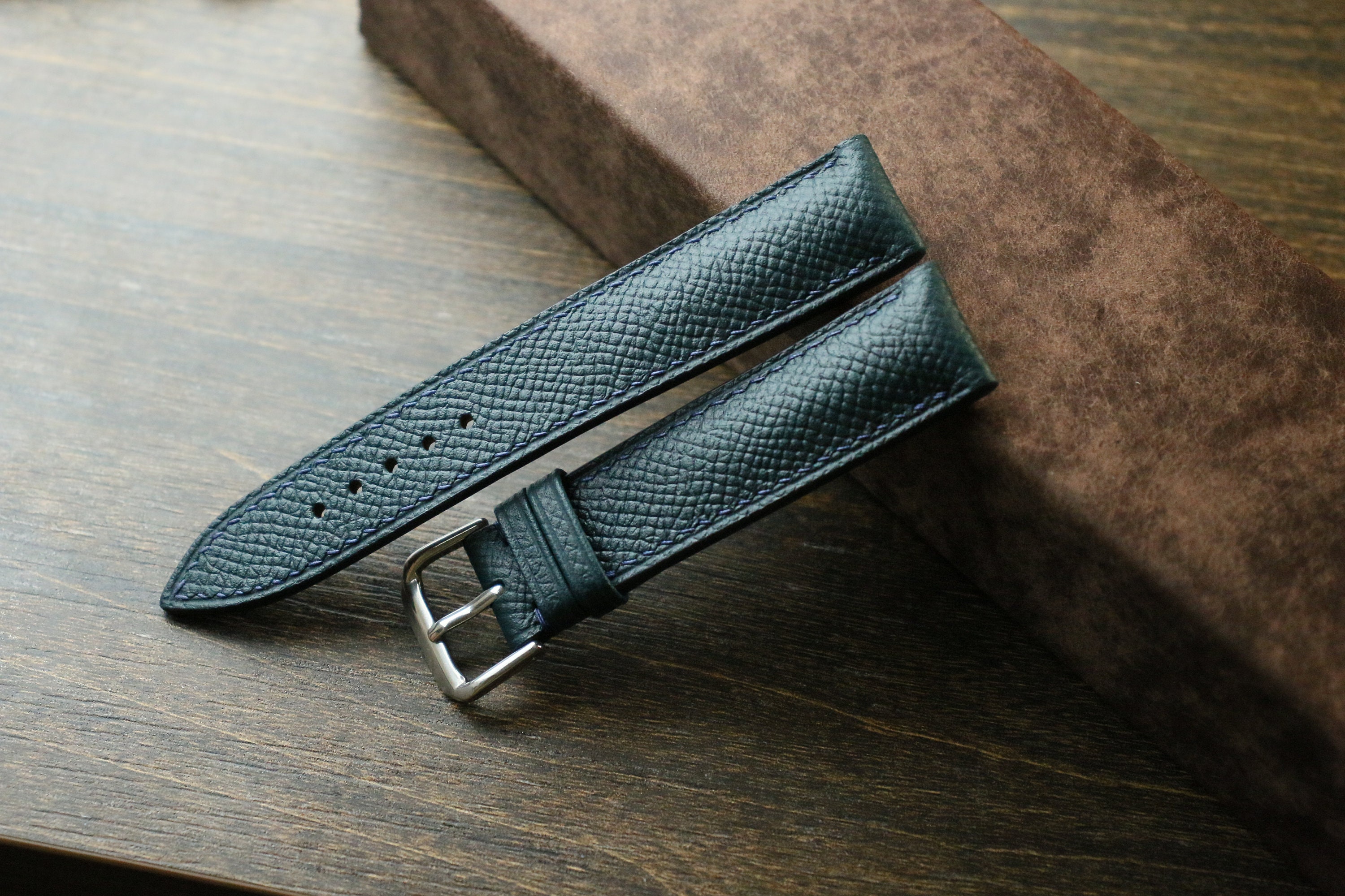 Black - Full Grained Epsom Leather Strap – luffwatchstrap