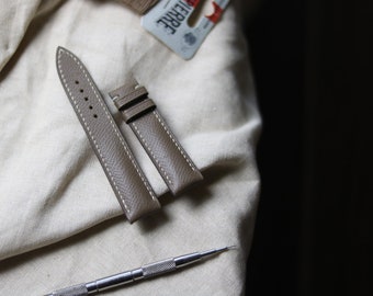 Epsom dark  gray leather watch strap  24mm,22mm,21mm,20mm,19mm,18mm,16mm-EPSOM-DARK GRAY-F-K-X-N-