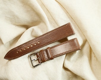 Chromexcel brown slim leather watch strap-CHROMXCEL-brown-0-S-M-N-