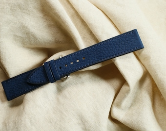 Nubuck navy blue slim watch strap 24mm,22mm,21mm,20mm,19mm,18mm,16mm-NUBUCK-NAVY-0-S-M-N-