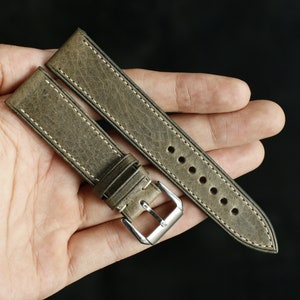 Waxy steel grey slim watch strap , ,24mm 22mm,21mm,20mm 19mm ,18mm ...-WAXY-GRAY-0-K-M-N-