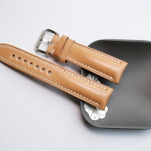 Shell cordovan shinki leather , natural watch strap 24mm ,22mm,21mm,20mm,19mm,18mm,16mm-SHELL-NATURAL-F-S-TH-N-