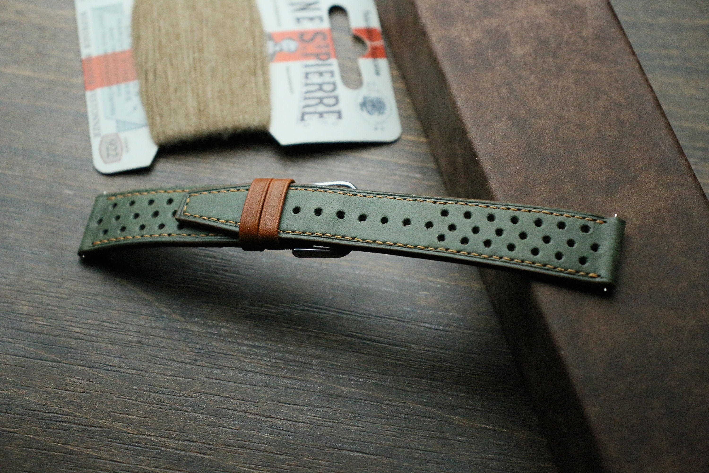 Cinturino pelle shop verde