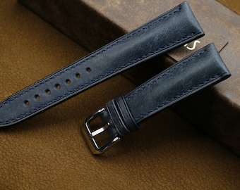 Pueblo dark navi Leather watch strap  24mm,22mm,21mm,20mm,19mm,18mm,16mm-PUEBLO-NAVY-F-S-M-N-
