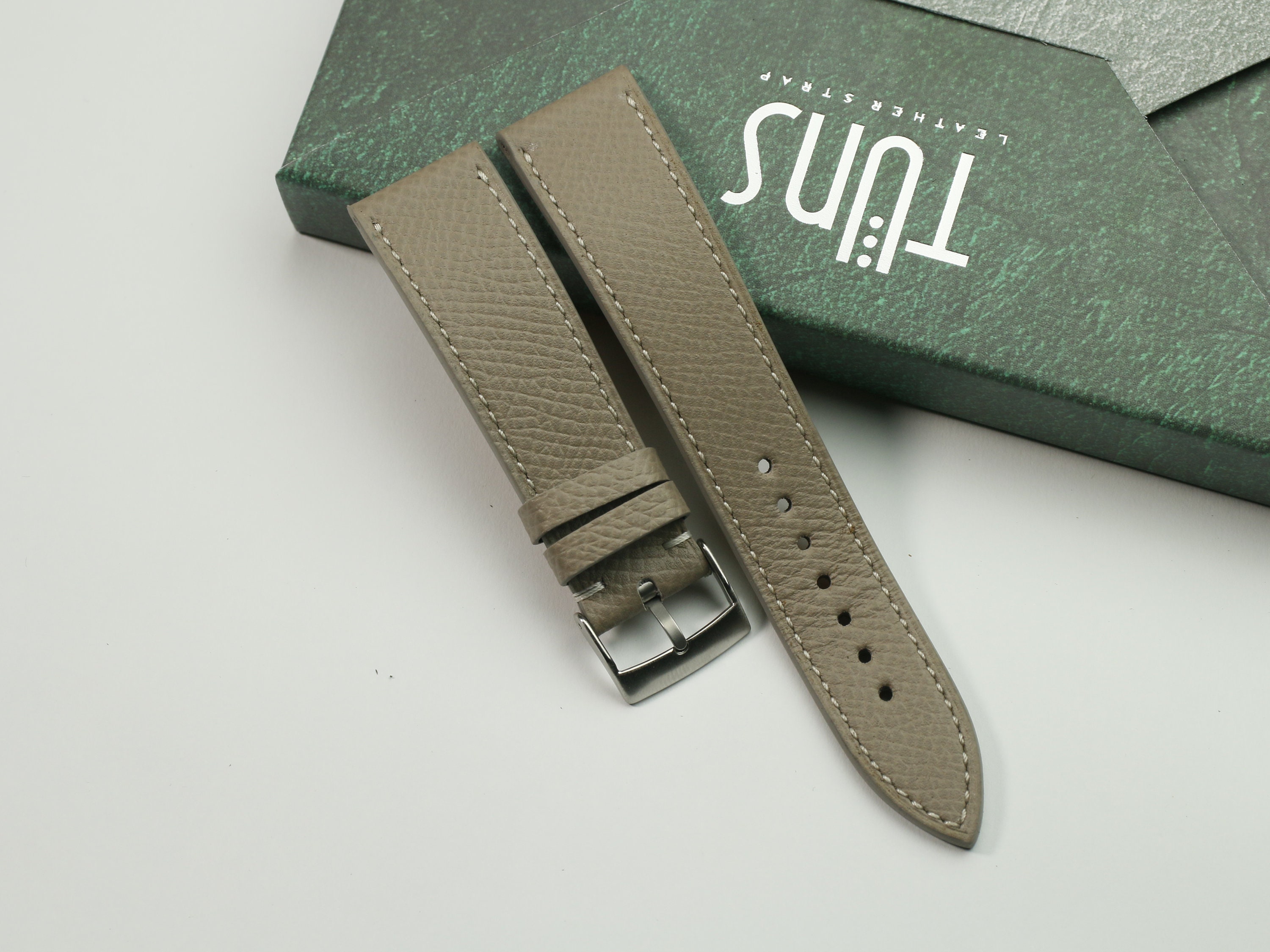 epsom taupe slim watch strap 24mm ,22mm,21mm,20mm,19mm,18mm,16mm-EPSOM-TAUPE-0-K-M-N-