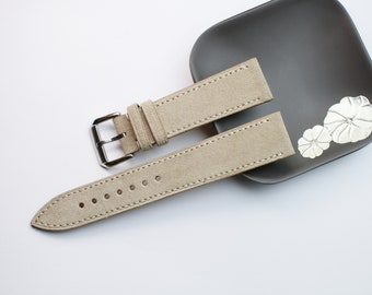 Begie Suede  slim Leather watch strap  24mm,22mm,21mm,20mm,19mm,18mm,16mm-SUEDE-BEGIE-0-S-M-N-