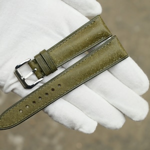 Pueblo olive green Leather watch strap  24mm,22mm,21mm,20mm,19mm,18mm,16mm-PUEBLO-OLIVE-F-S-M-N-